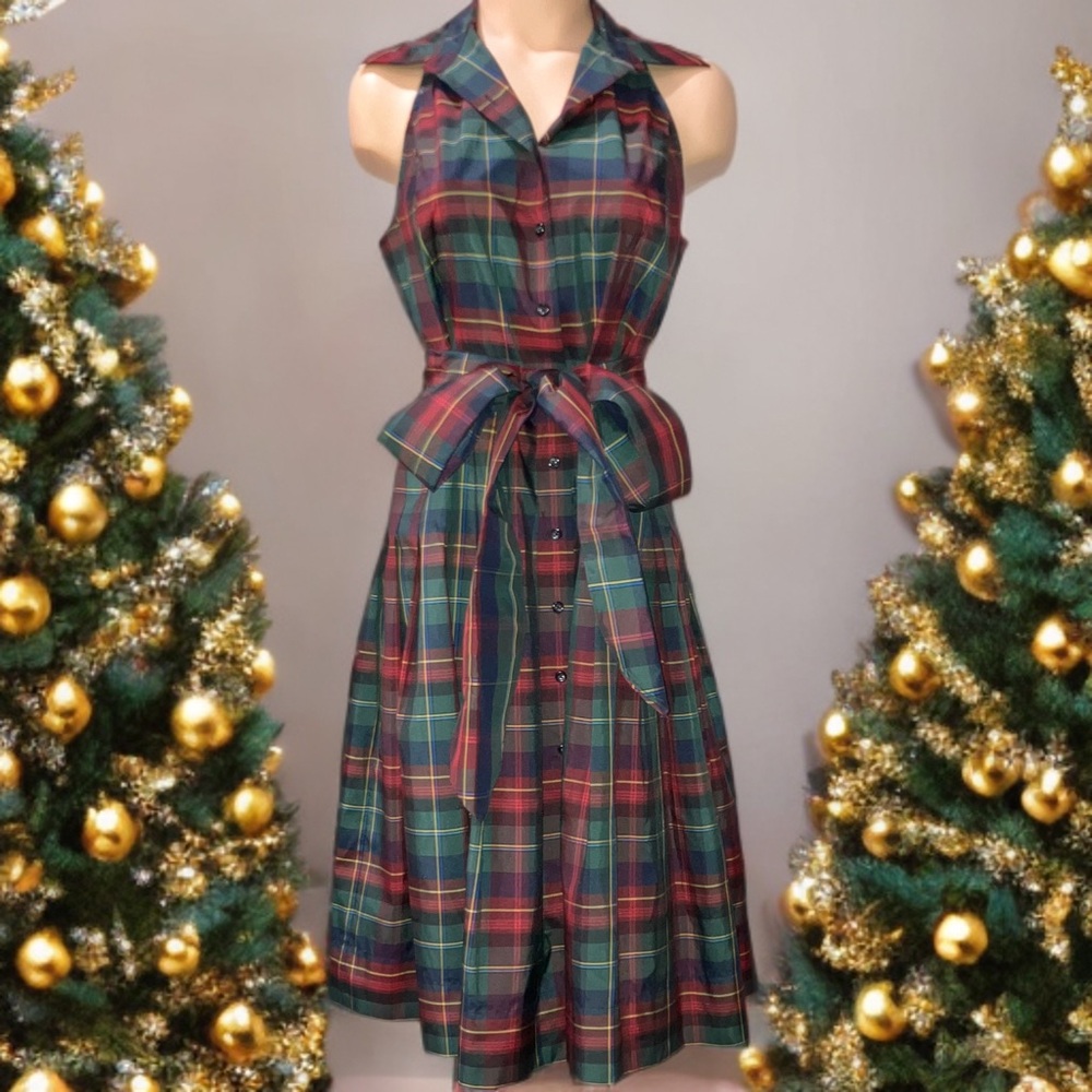 American Living Plaid Dress - Red and Green - Picture 2 of 9